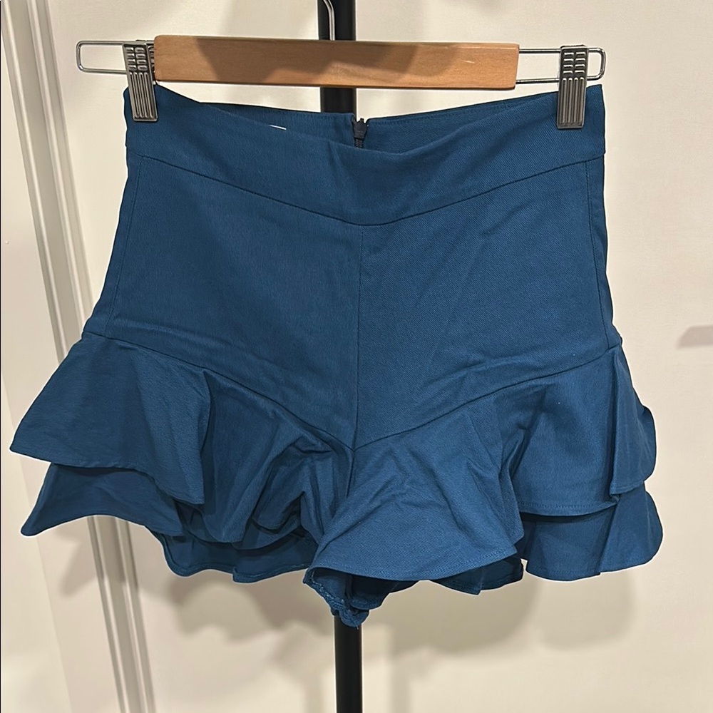 Blue Ruffle Women's Shorts